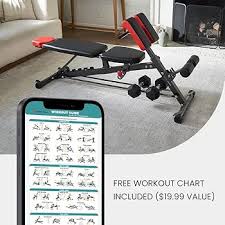 Multi-Functional FID Weight Bench for Full All-In-One Body Workout – Hyper Back Extension, Roman Chair, Adjustable Ab Sit up Bench, Incline Decline Bench, Flat Bench